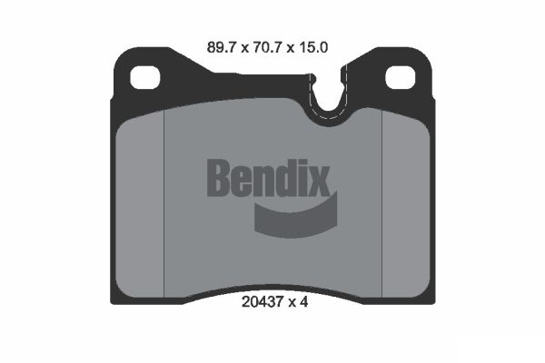 BENDIX Braking BPD1315 Sada brzdových platničiek kotúčovej brzdy