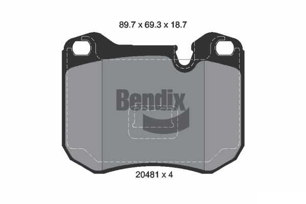 BENDIX Braking BPD1708 Sada brzdových platničiek kotúčovej brzdy