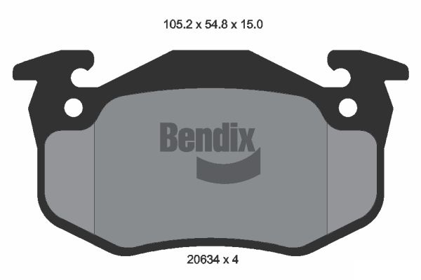 BENDIX Braking BPD1715 Sada brzdových platničiek kotúčovej brzdy