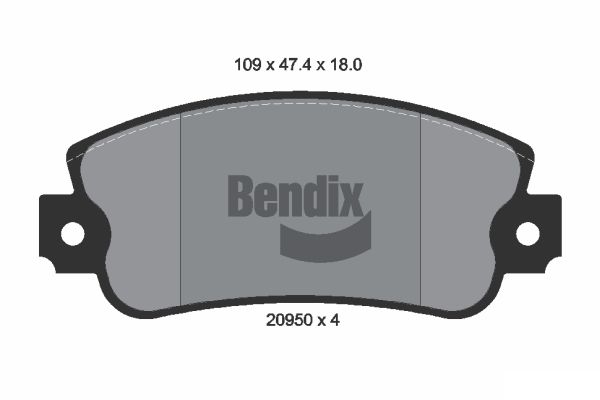 BENDIX Braking BPD1111 Sada brzdových platničiek kotúčovej brzdy