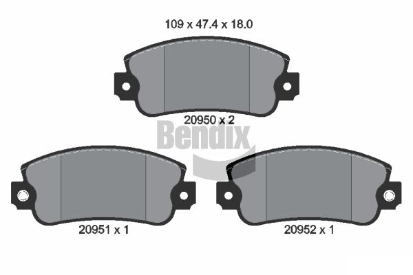 BENDIX Braking BPD1430 Sada brzdových platničiek kotúčovej brzdy