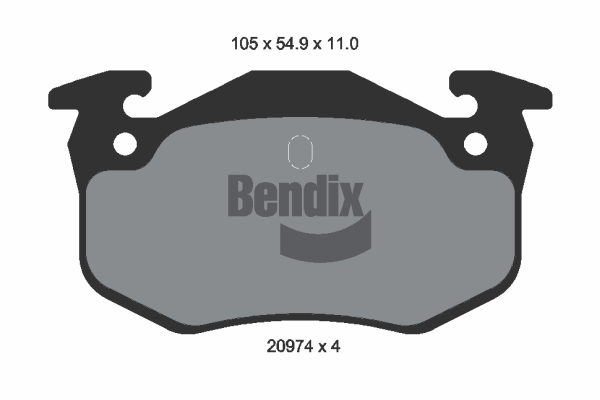 BENDIX Braking BPD1103 Sada brzdových platničiek kotúčovej brzdy