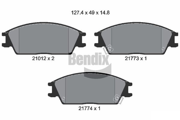 BENDIX Braking BPD1303 Sada brzdových platničiek kotúčovej brzdy