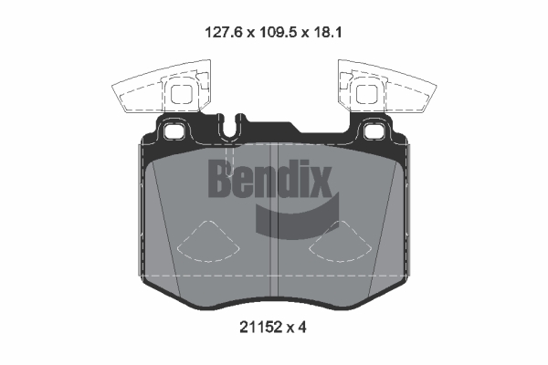 BENDIX Braking BPD2455 Sada brzdových platničiek kotúčovej brzdy