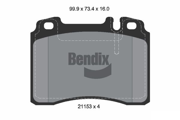 BENDIX Braking BPD1754 Sada brzdových platničiek kotúčovej brzdy