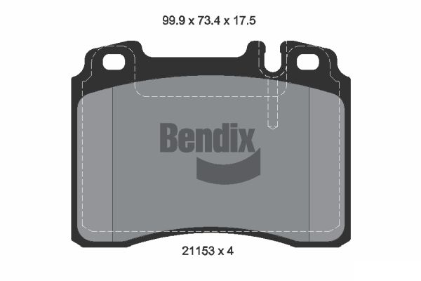 BENDIX Braking BPD1755 Sada brzdových platničiek kotúčovej brzdy
