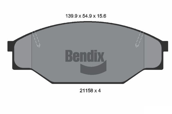 BENDIX Braking BPD1756 Sada brzdových platničiek kotúčovej brzdy