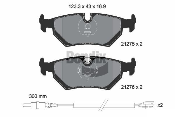 BENDIX Braking BPD1773 Sada brzdových platničiek kotúčovej brzdy