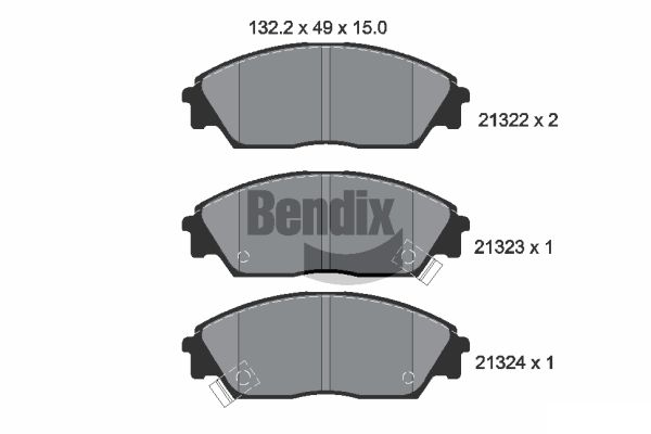 BENDIX Braking BPD1781 Sada brzdových platničiek kotúčovej brzdy