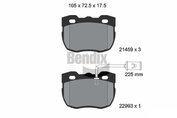 BENDIX Braking BPD2312 Sada brzdových platničiek kotúčovej brzdy