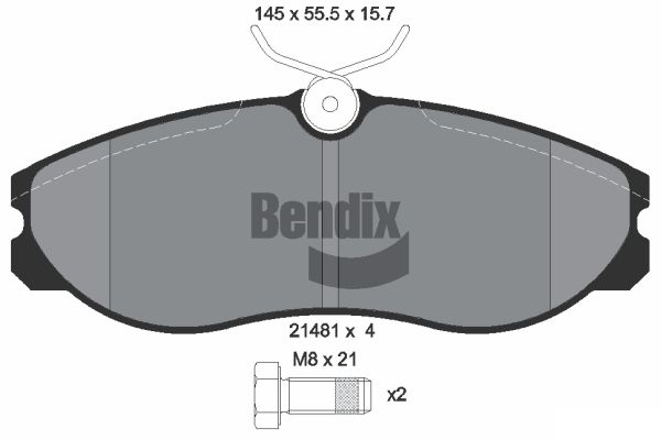 BENDIX Braking BPD1396 Sada brzdových platničiek kotúčovej brzdy