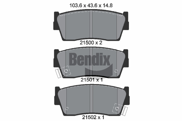 BENDIX Braking BPD1803 Sada brzdových platničiek kotúčovej brzdy