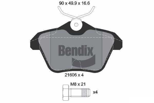 BENDIX Braking BPD1817 Sada brzdových platničiek kotúčovej brzdy