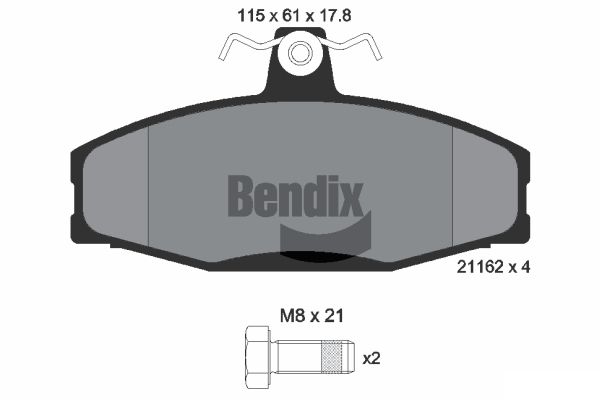 BENDIX Braking BPD1828 Sada brzdových platničiek kotúčovej brzdy