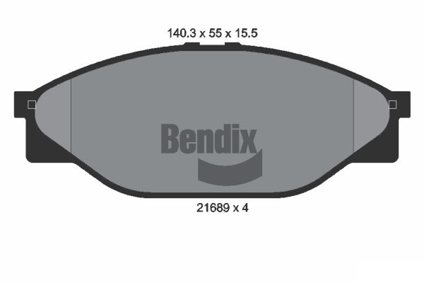BENDIX Braking BPD1833 Sada brzdových platničiek kotúčovej brzdy