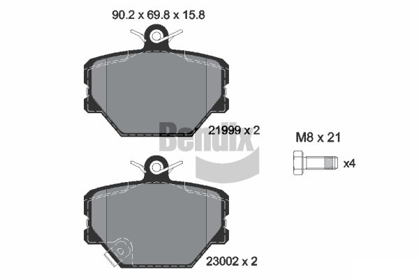 BENDIX Braking BPD1054 Sada brzdových platničiek kotúčovej brzdy