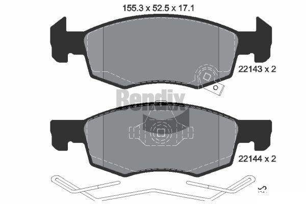 BENDIX Braking BPD1209 Sada brzdových platničiek kotúčovej brzdy