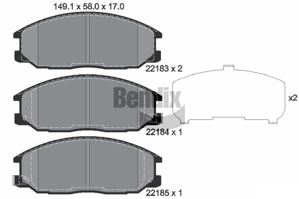 BENDIX Braking BPD1877 Sada brzdových platničiek kotúčovej brzdy