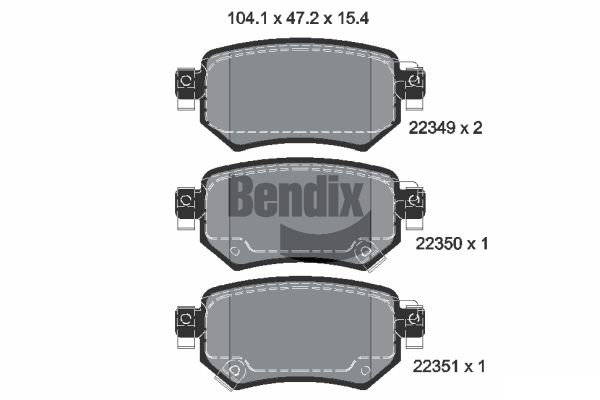 BENDIX Braking BPD1884 Sada brzdových platničiek kotúčovej brzdy