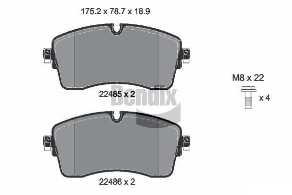BENDIX Braking BPD2359 Sada brzdových platničiek kotúčovej brzdy