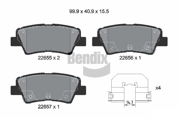 BENDIX Braking BPD1635 Sada brzdových platničiek kotúčovej brzdy
