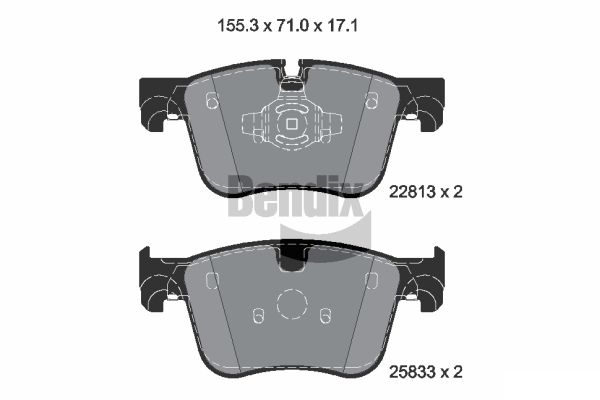 BENDIX Braking BPD1573 Sada brzdových platničiek kotúčovej brzdy