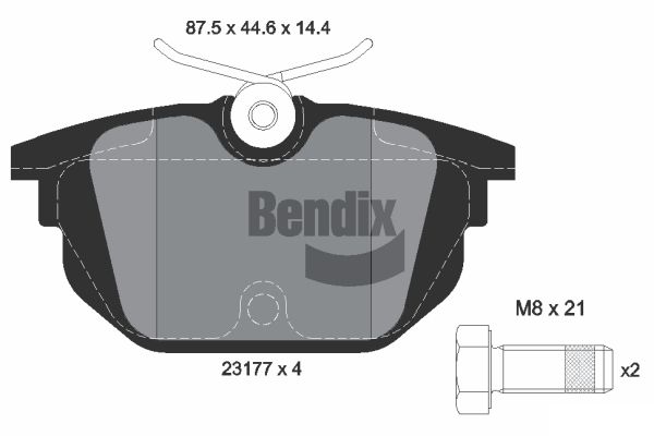 BENDIX Braking BPD1938 Sada brzdových platničiek kotúčovej brzdy