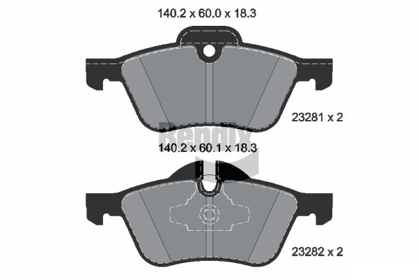 BENDIX Braking BPD1244 Sada brzdových platničiek kotúčovej brzdy