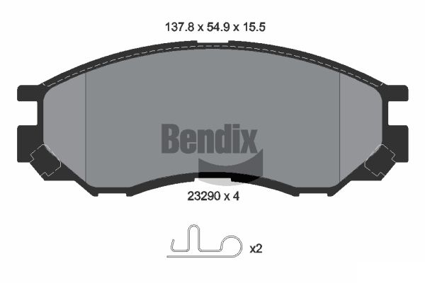 BENDIX Braking BPD1462 Sada brzdových platničiek kotúčovej brzdy