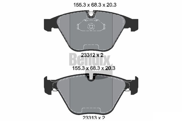 BENDIX Braking BPD1252 Sada brzdových platničiek kotúčovej brzdy