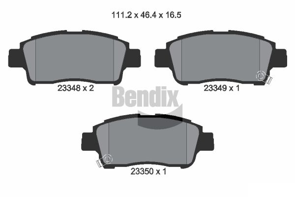 BENDIX Braking BPD1312 Sada brzdových platničiek kotúčovej brzdy