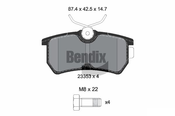 BENDIX Braking BPD1364 Sada brzdových platničiek kotúčovej brzdy