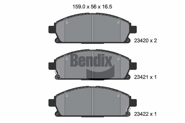 BENDIX Braking BPD1973 Sada brzdových platničiek kotúčovej brzdy