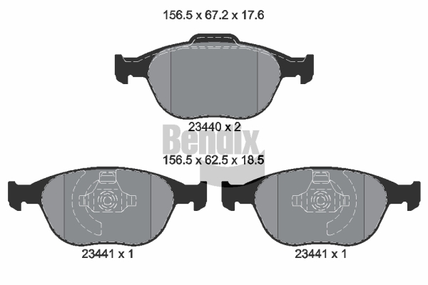 BENDIX Braking BPD1198 Sada brzdových platničiek kotúčovej brzdy