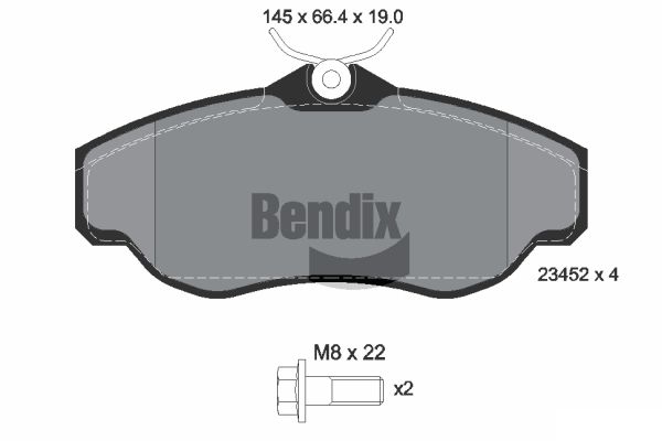 BENDIX Braking BPD1982 Sada brzdových platničiek kotúčovej brzdy