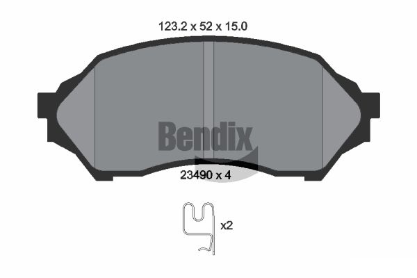 BENDIX Braking BPD1993 Sada brzdových platničiek kotúčovej brzdy