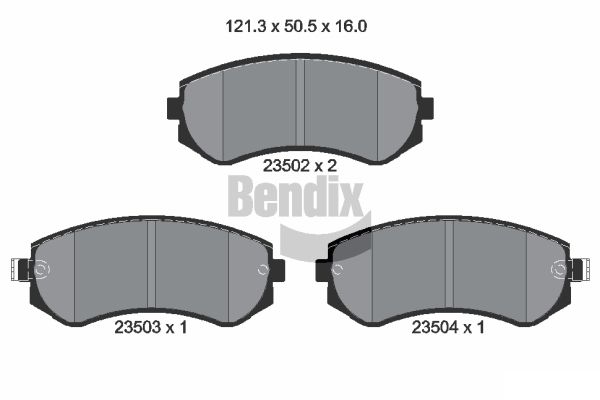 BENDIX Braking BPD1995 Sada brzdových platničiek kotúčovej brzdy