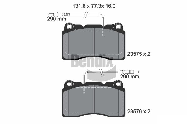 BENDIX Braking BPD2012 Sada brzdových platničiek kotúčovej brzdy