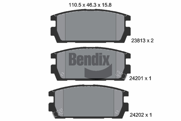 BENDIX Braking BPD2050 Sada brzdových platničiek kotúčovej brzdy
