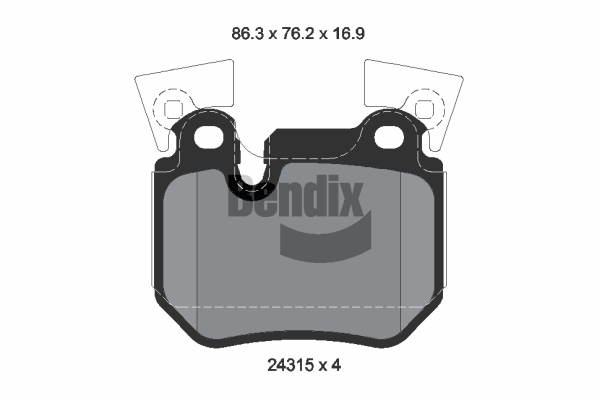 BENDIX Braking BPD2126 Sada brzdových platničiek kotúčovej brzdy
