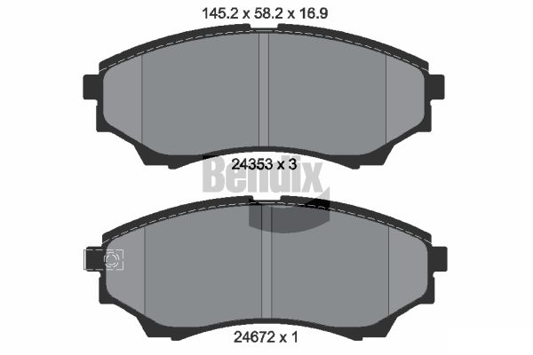 BENDIX Braking BPD2137 Sada brzdových platničiek kotúčovej brzdy