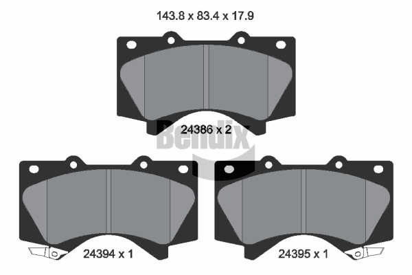 BENDIX Braking BPD2145 Sada brzdových platničiek kotúčovej brzdy