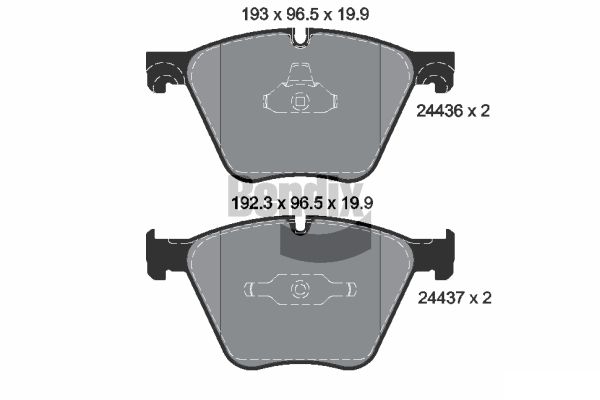 BENDIX Braking BPD2149 Sada brzdových platničiek kotúčovej brzdy