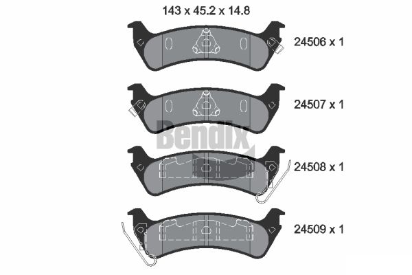 BENDIX Braking BPD2162 Sada brzdových platničiek kotúčovej brzdy