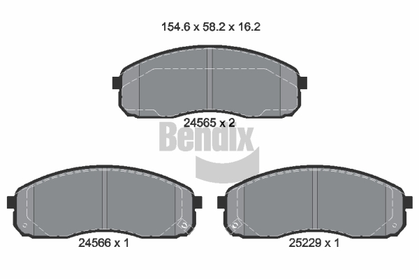 BENDIX Braking BPD2172 Sada brzdových platničiek kotúčovej brzdy