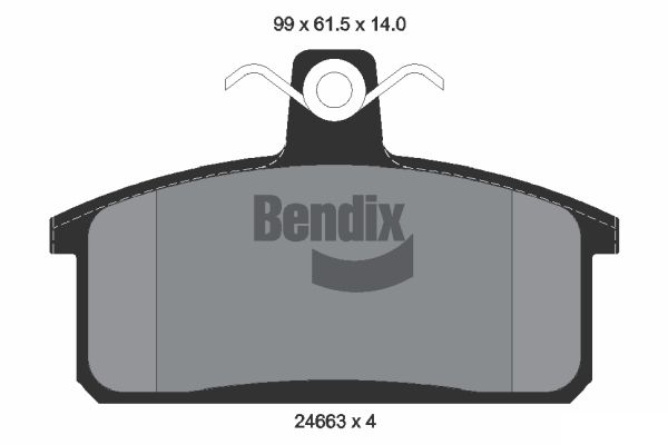 BENDIX Braking BPD2183 Sada brzdových platničiek kotúčovej brzdy