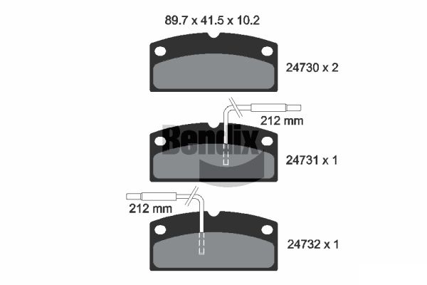 BENDIX Braking BPD2189 Sada brzdových platničiek kotúčovej brzdy