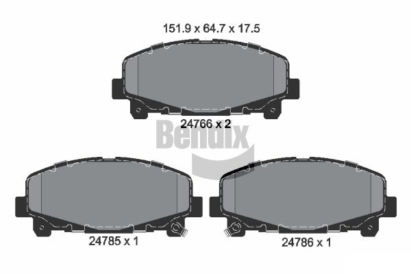 BENDIX Braking BPD2194 Sada brzdových platničiek kotúčovej brzdy