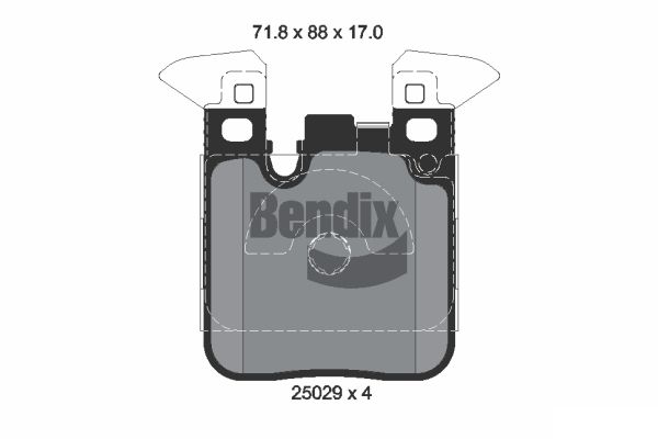 BENDIX Braking BPD1510 Sada brzdových platničiek kotúčovej brzdy