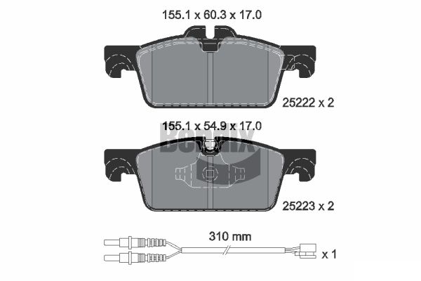 BENDIX Braking BPD1125 Sada brzdových platničiek kotúčovej brzdy